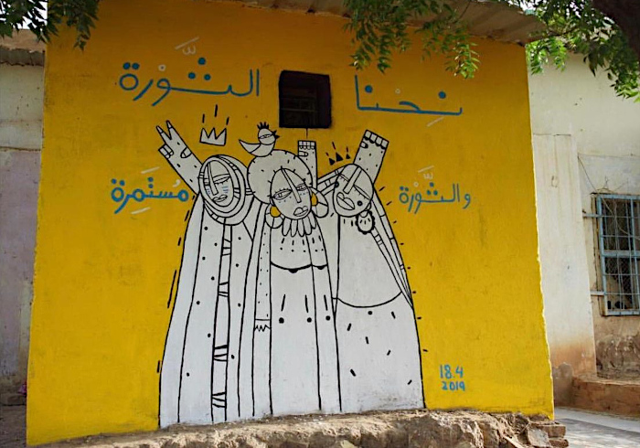 Alaa Satir (Wandbild in Khartum 2019): „Wir sind die Revolution.“